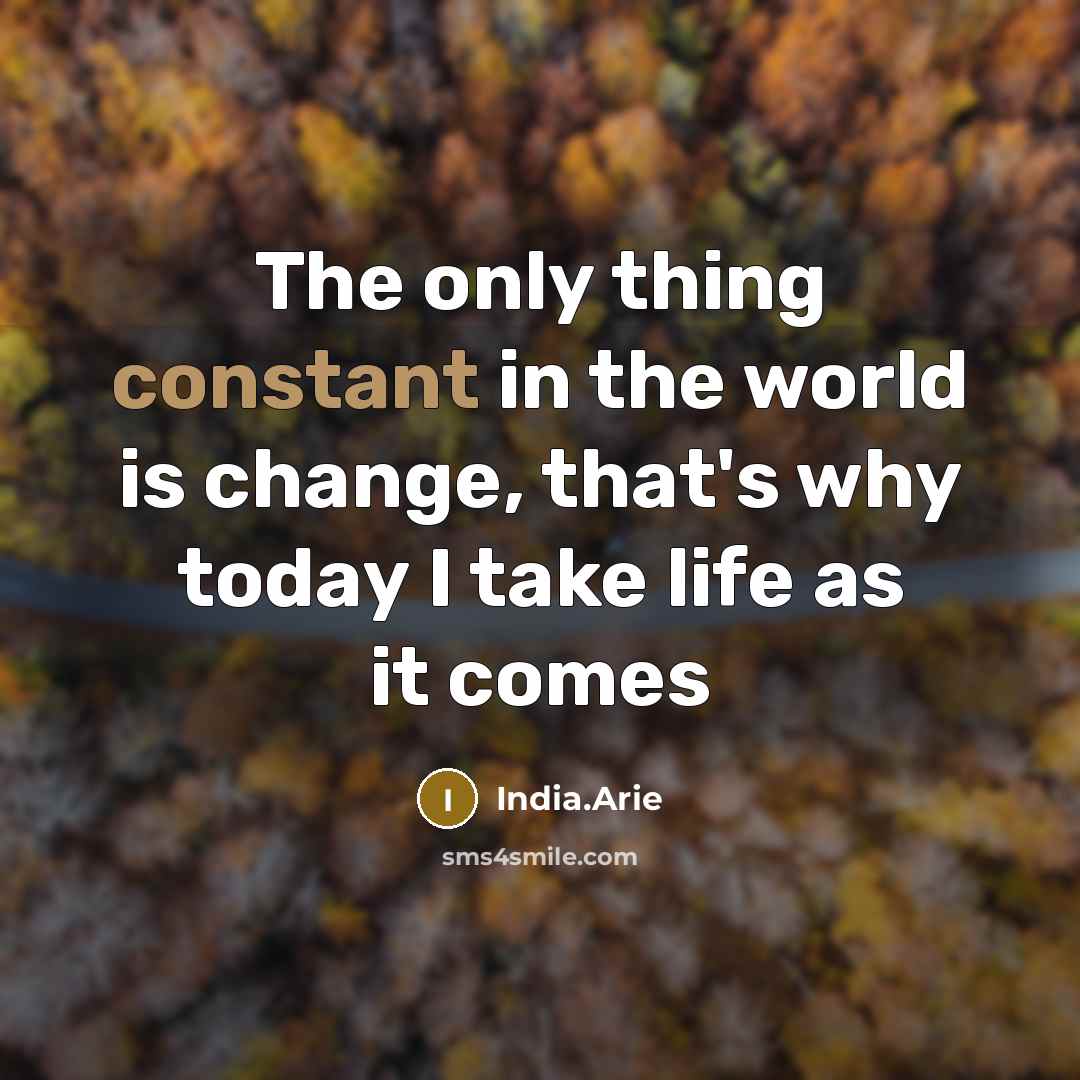 “The only thing constant in the world is change, that's…” quote by India.Arie