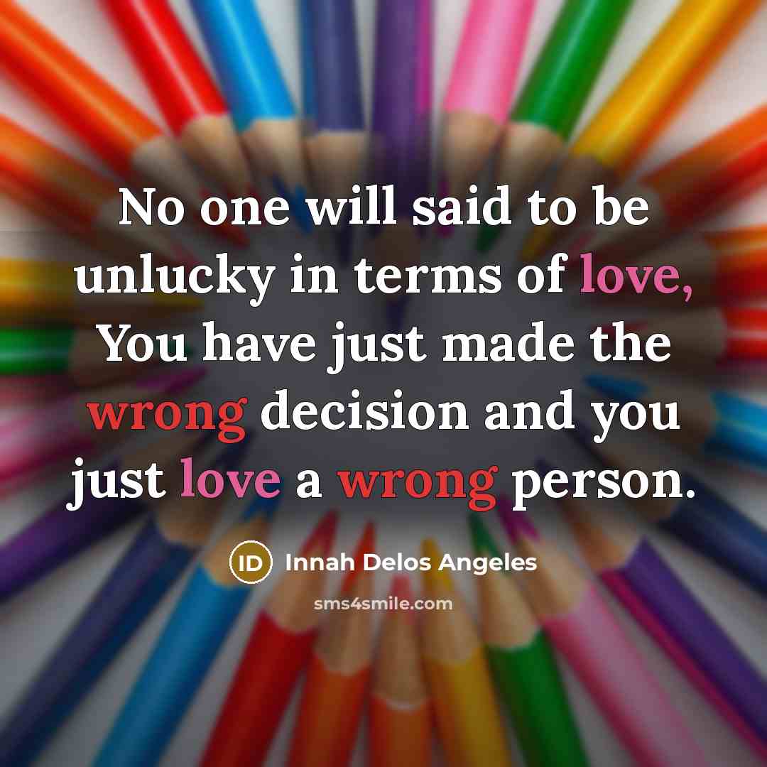 “No one will said to be unlucky in terms of…” quote by Innah Delos Angeles