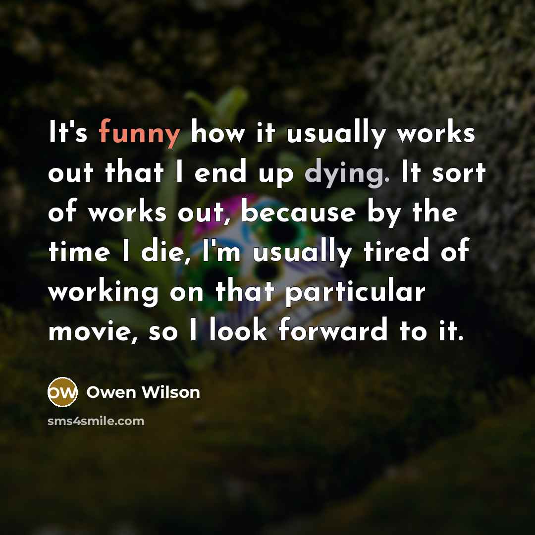 “It's funny how it usually works out that I end…” quote by Owen Wilson