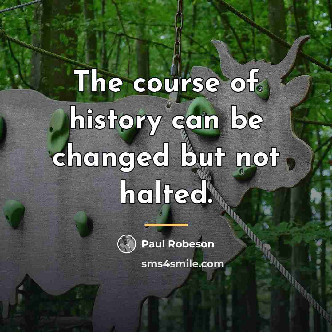“The course of history can be changed but not halted.…” quote by Paul Robeson