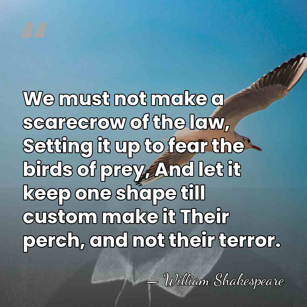 We must not make a scarecrow of the law, Setting it up&hellip; - William Shakespeare