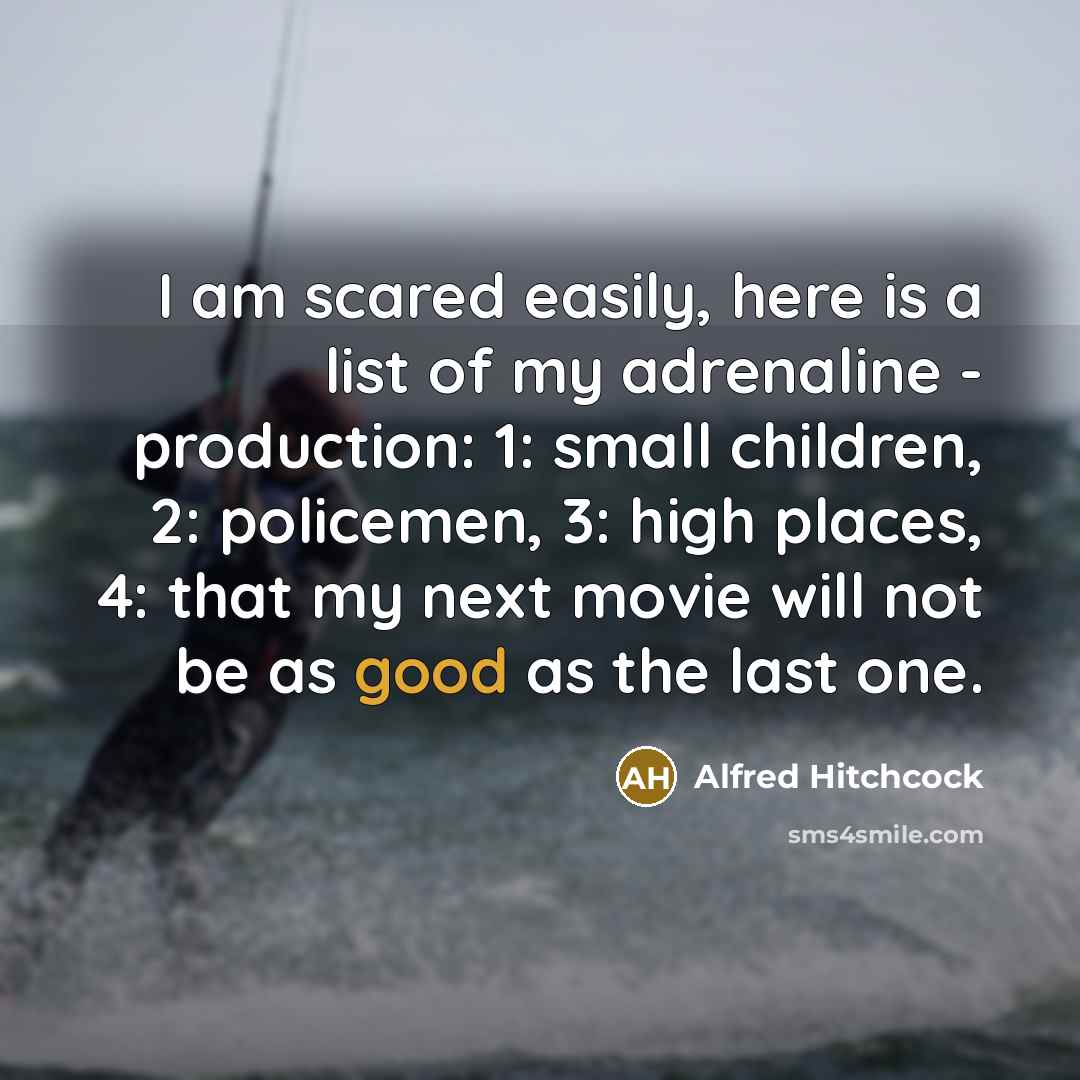 “I am scared easily, here is a list of my…” quote by Alfred Hitchcock