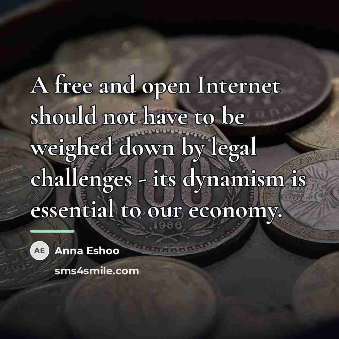 “A free and open Internet should not have to be…” quote by Anna Eshoo