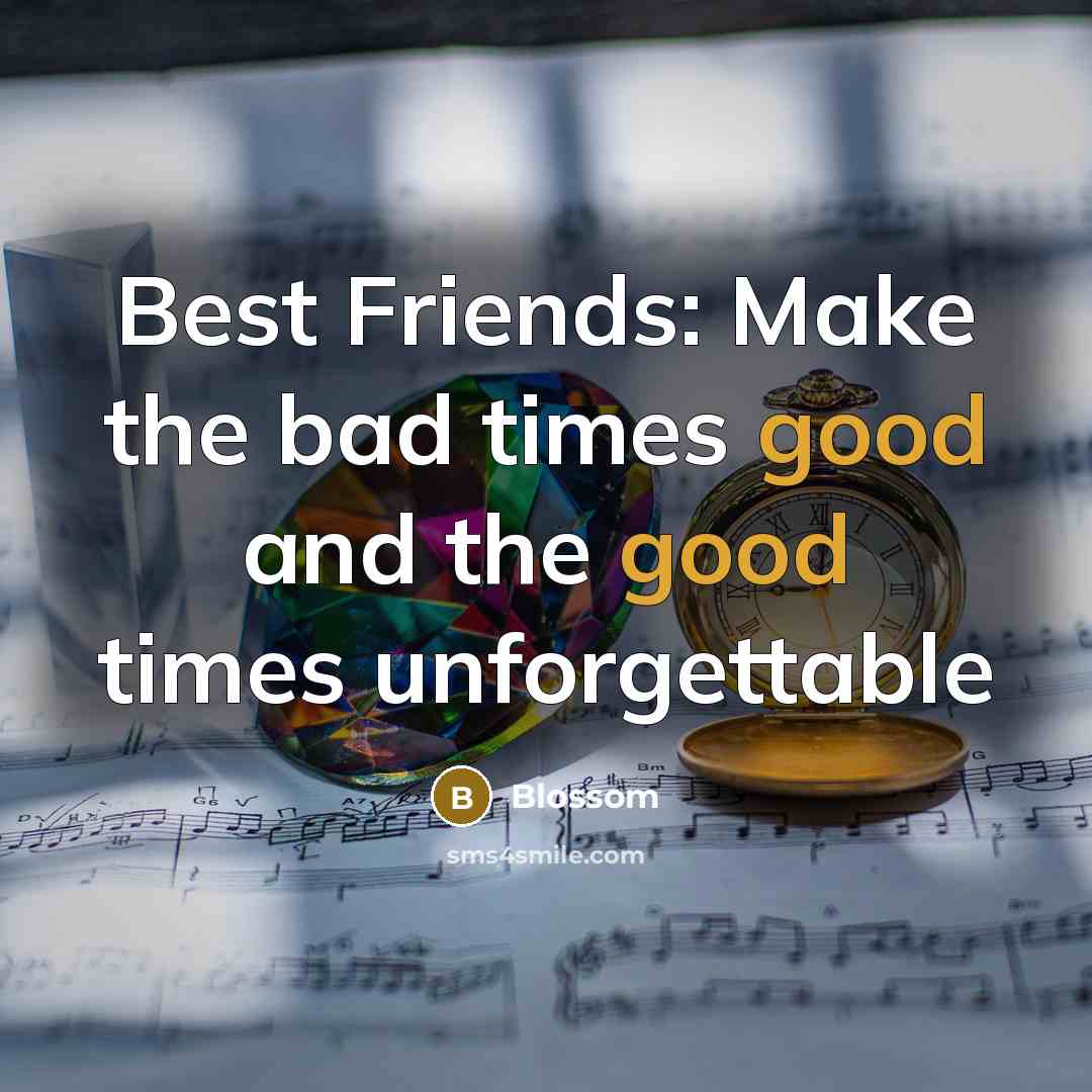 “Best Friends: Make the bad times good and the good…” quote by Blossom
