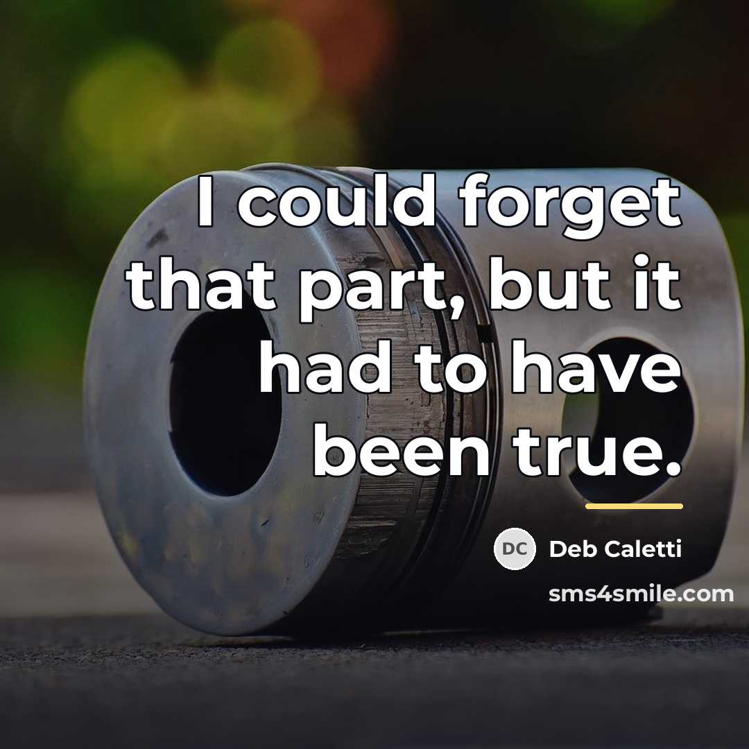 “I could forget that part, but it had to have…” quote by Deb Caletti