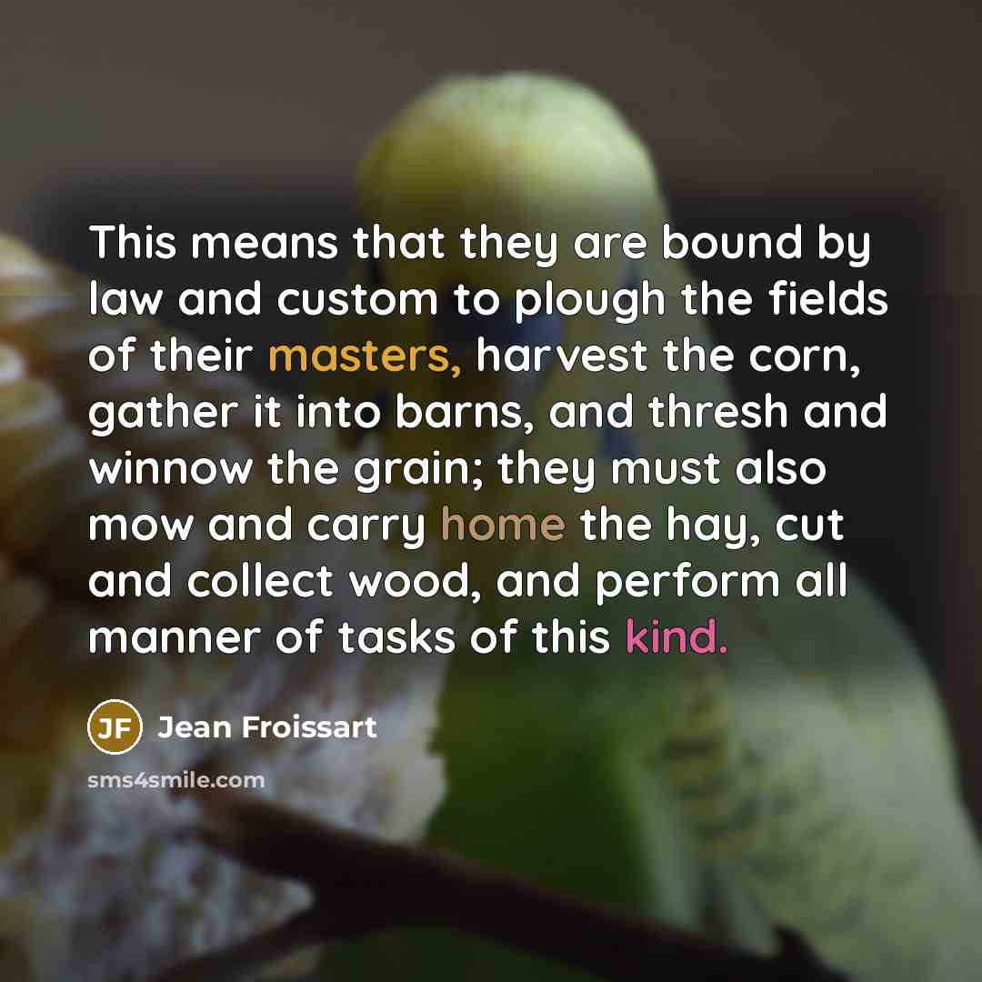 “This means that they are bound by law and custom…” quote by Jean Froissart