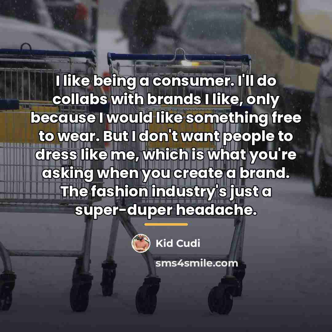 “I like being a consumer. I'll do collabs with brands…” quote by Kid Cudi