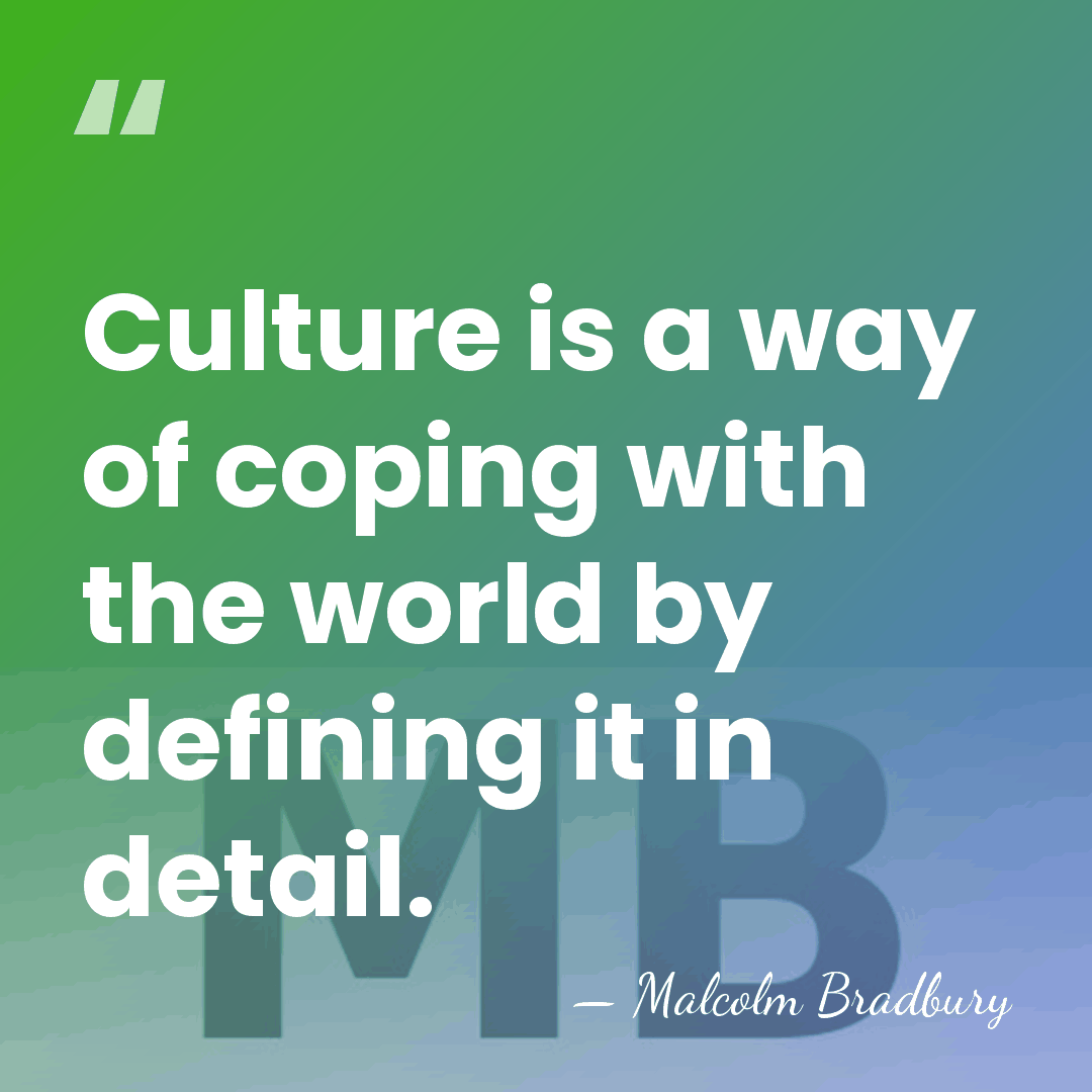 Culture is a way of coping with the world by defining it&hellip; - Malcolm Bradbury