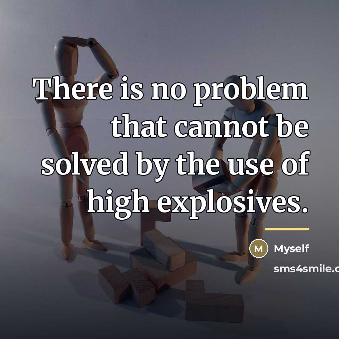 “There is no problem that cannot be solved by the…” quote by Myself