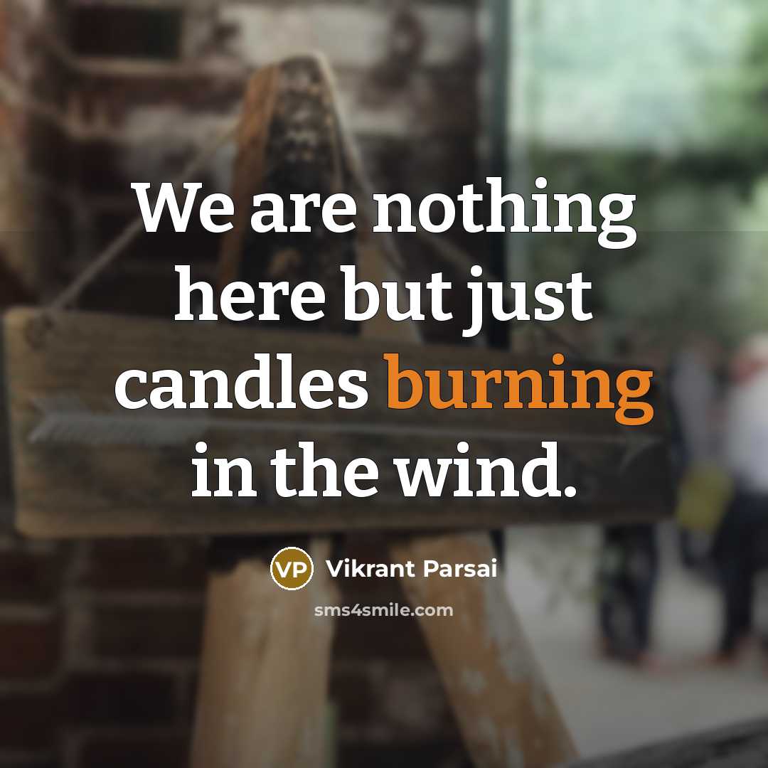 “We are nothing here but just candles burning in the…” quote by Vikrant Parsai