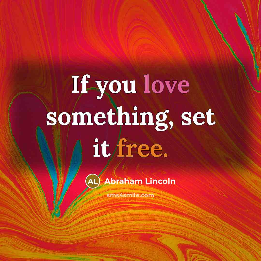 “If you love something, set it free.…” quote by Abraham Lincoln