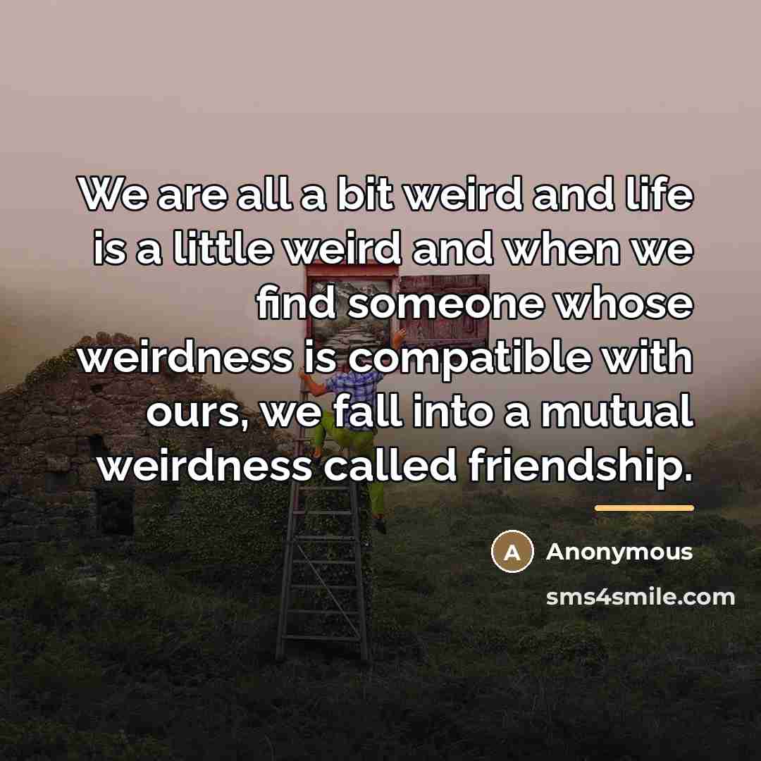 “We are all a bit weird and life is a…” quote by Anonymous
