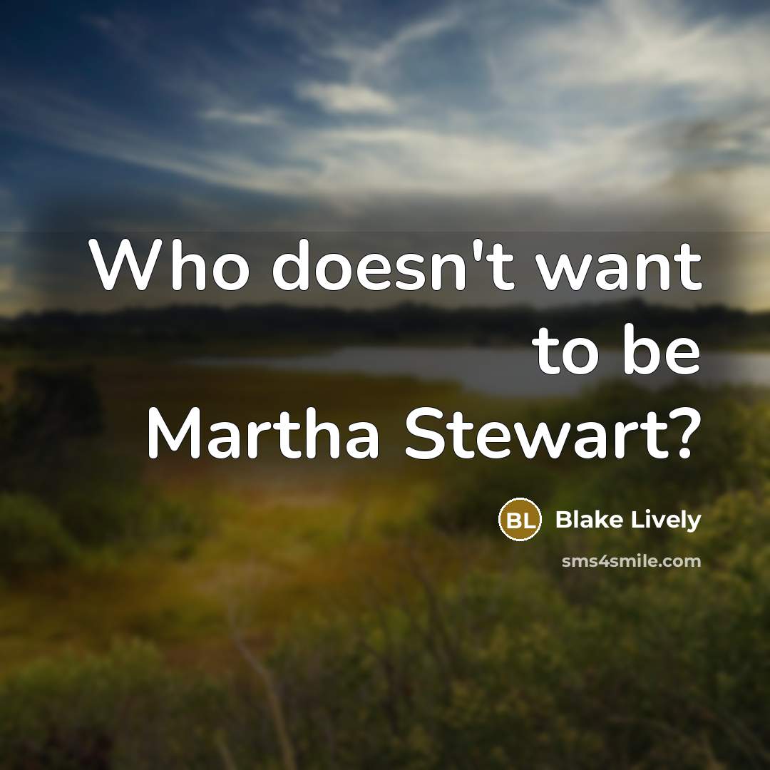 “Who doesn't want to be Martha Stewart?…” quote by Blake Lively