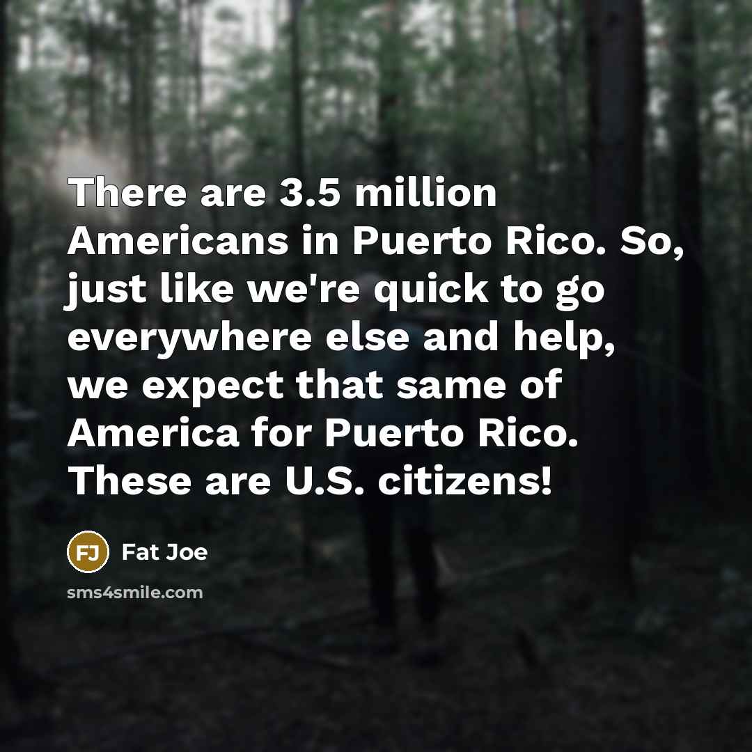 “There are 3.5 million Americans in Puerto Rico. So, just…” quote by Fat Joe