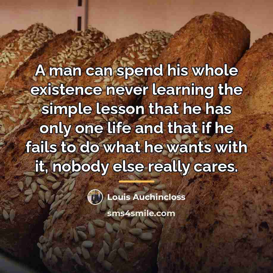 “A man can spend his whole existence never learning the…” quote by Louis Auchincloss