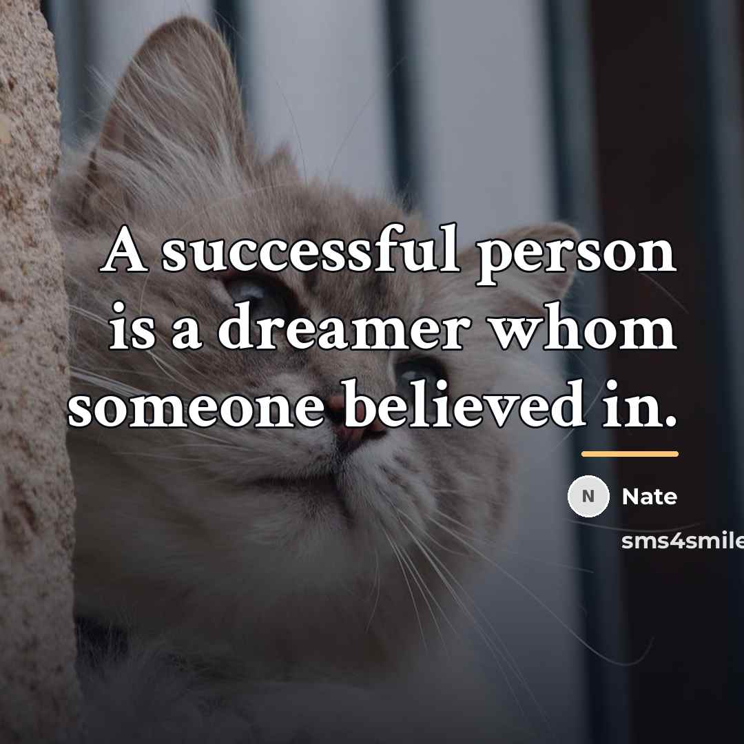 “A successful person is a dreamer whom someone believed in.…” quote by Nate