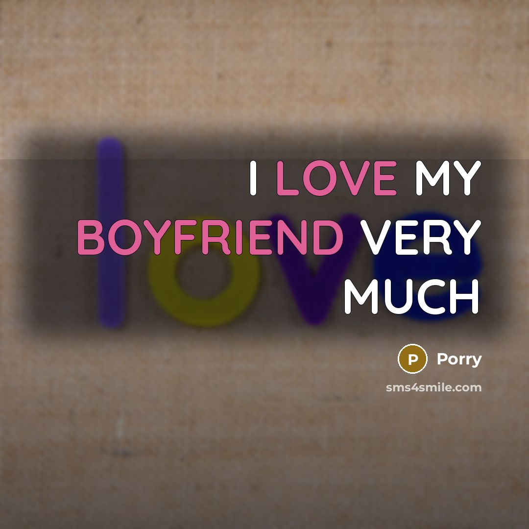 “I LOVE MY BOYFRIEND VERY MUCH” quote by Porry