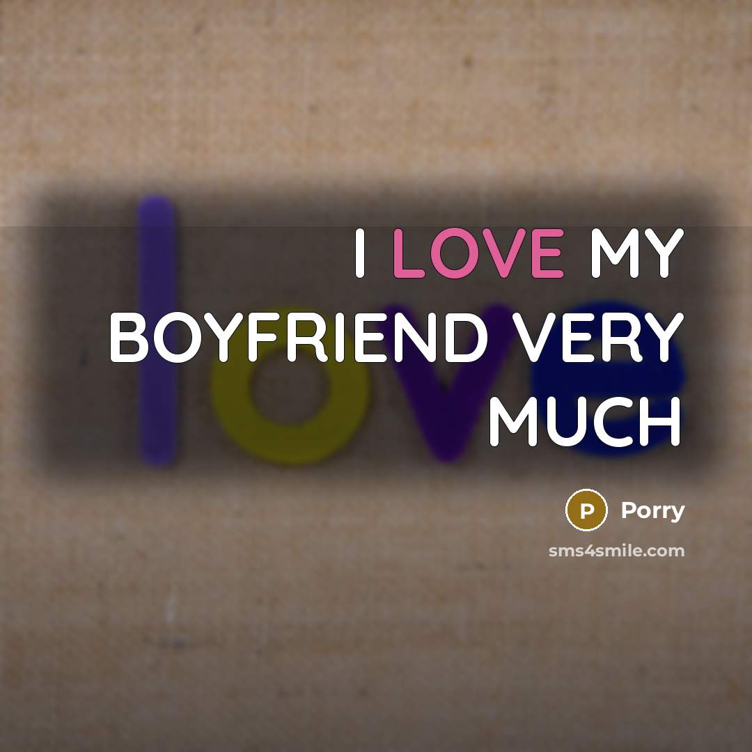 “I LOVE MY BOYFRIEND VERY MUCH” quote by Porry