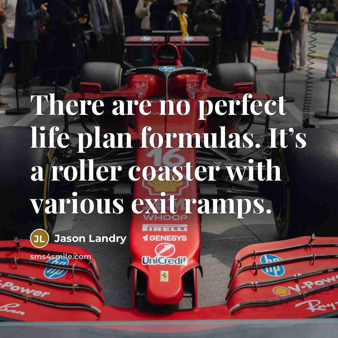“There are no perfect life plan formulas. It’s a roller coaster with various exit ramps.” quote by Jason Landry