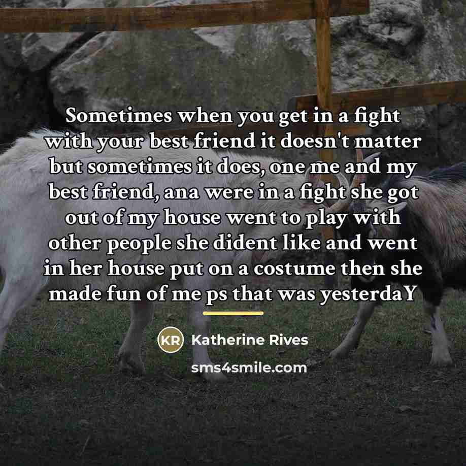 “Sometimes when you get in a fight with your best…” quote by Katherine Rives