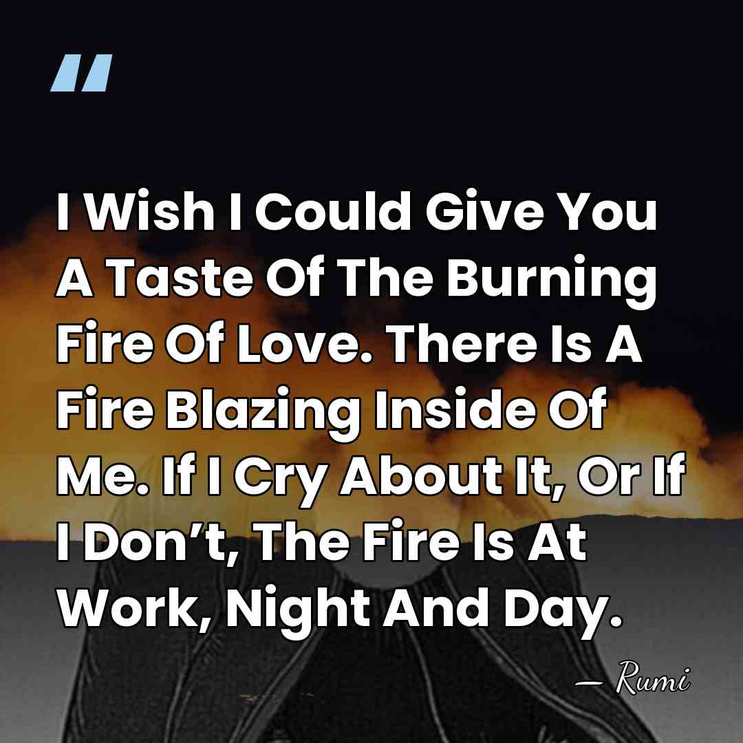 I Wish I Could Give You A Taste Of The Burning Fire&hellip; - Rumi