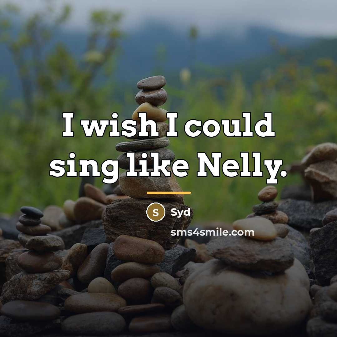 “I wish I could sing like Nelly.…” quote by Syd