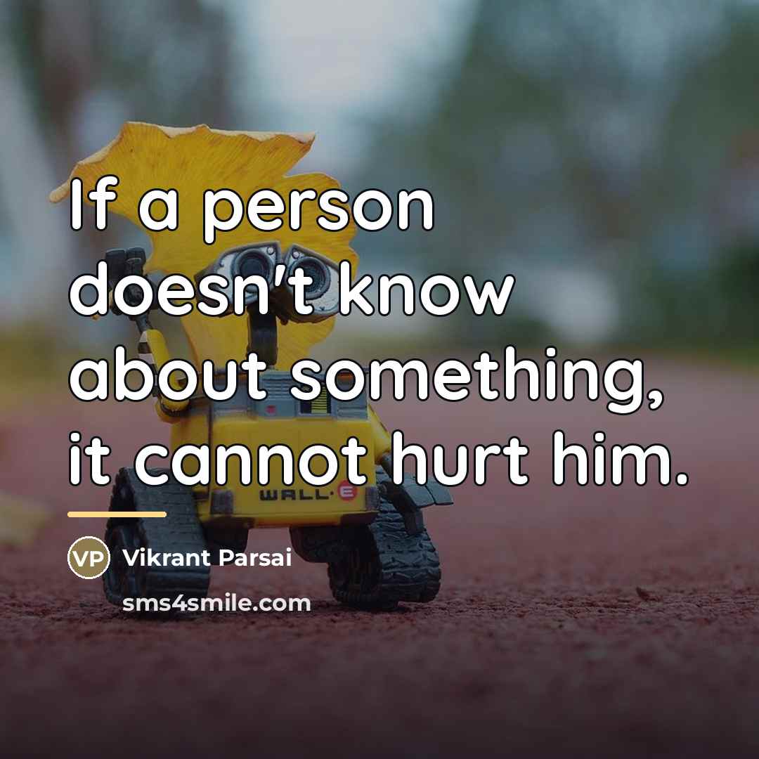 “If a person doesn't know about something, it cannot hurt…” quote by Vikrant Parsai