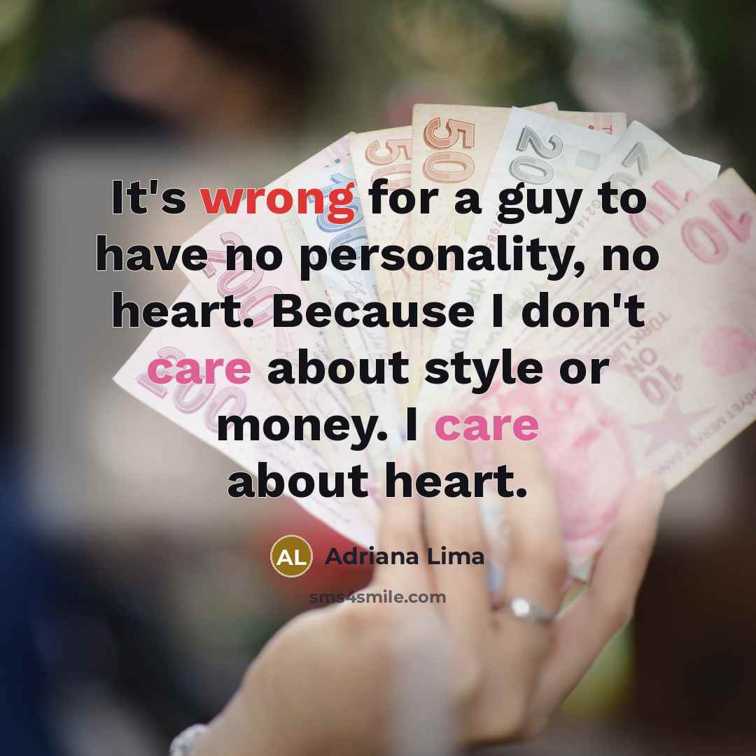 “It's wrong for a guy to have no personality, no…” quote by Adriana Lima