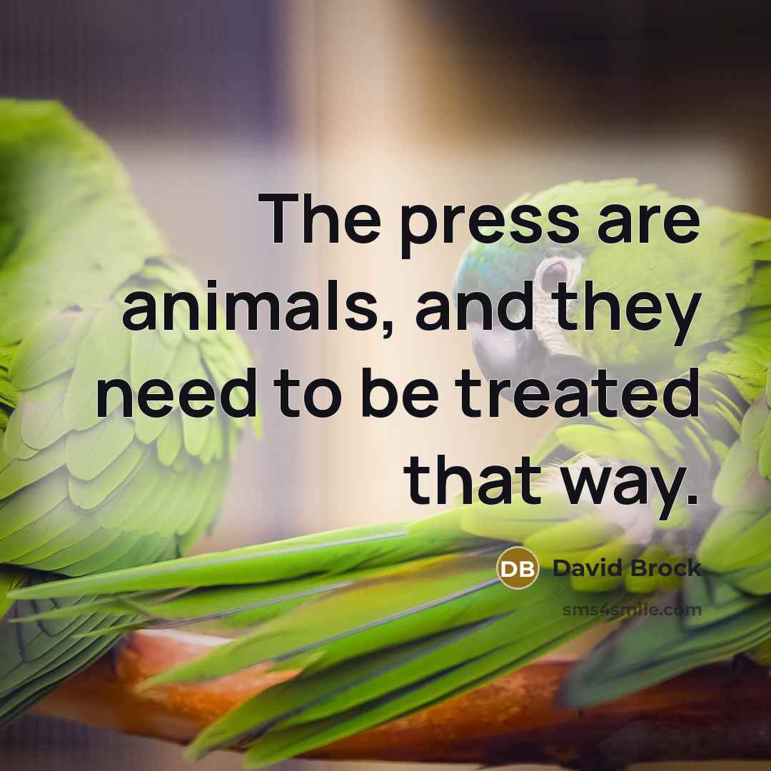 “The press are animals, and they need to be treated…” quote by David Brock