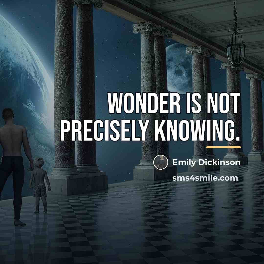 “Wonder is not precisely knowing.…” quote by Emily Dickinson