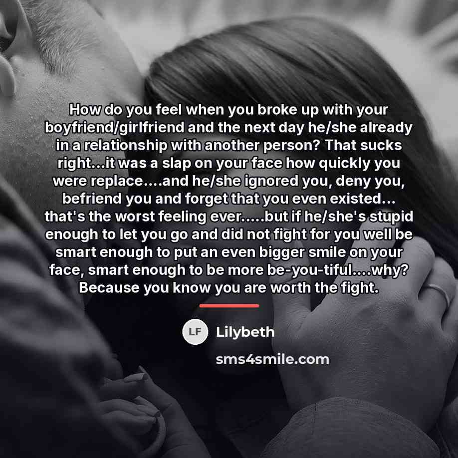 “How do you feel when you broke up with your…” quote by Lilybeth