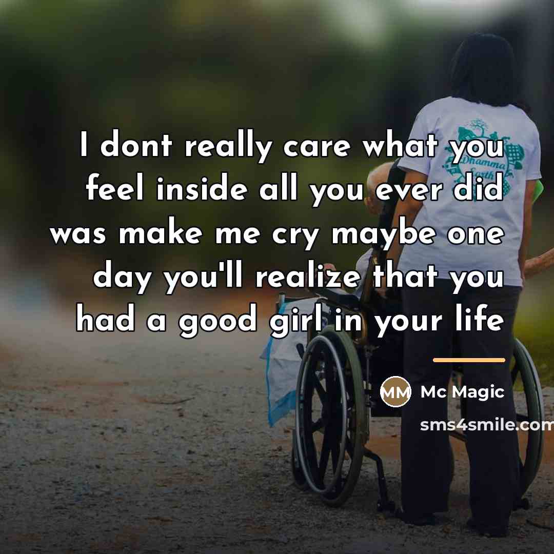 “I dont really care what you feel inside all you…” quote by Mc Magic