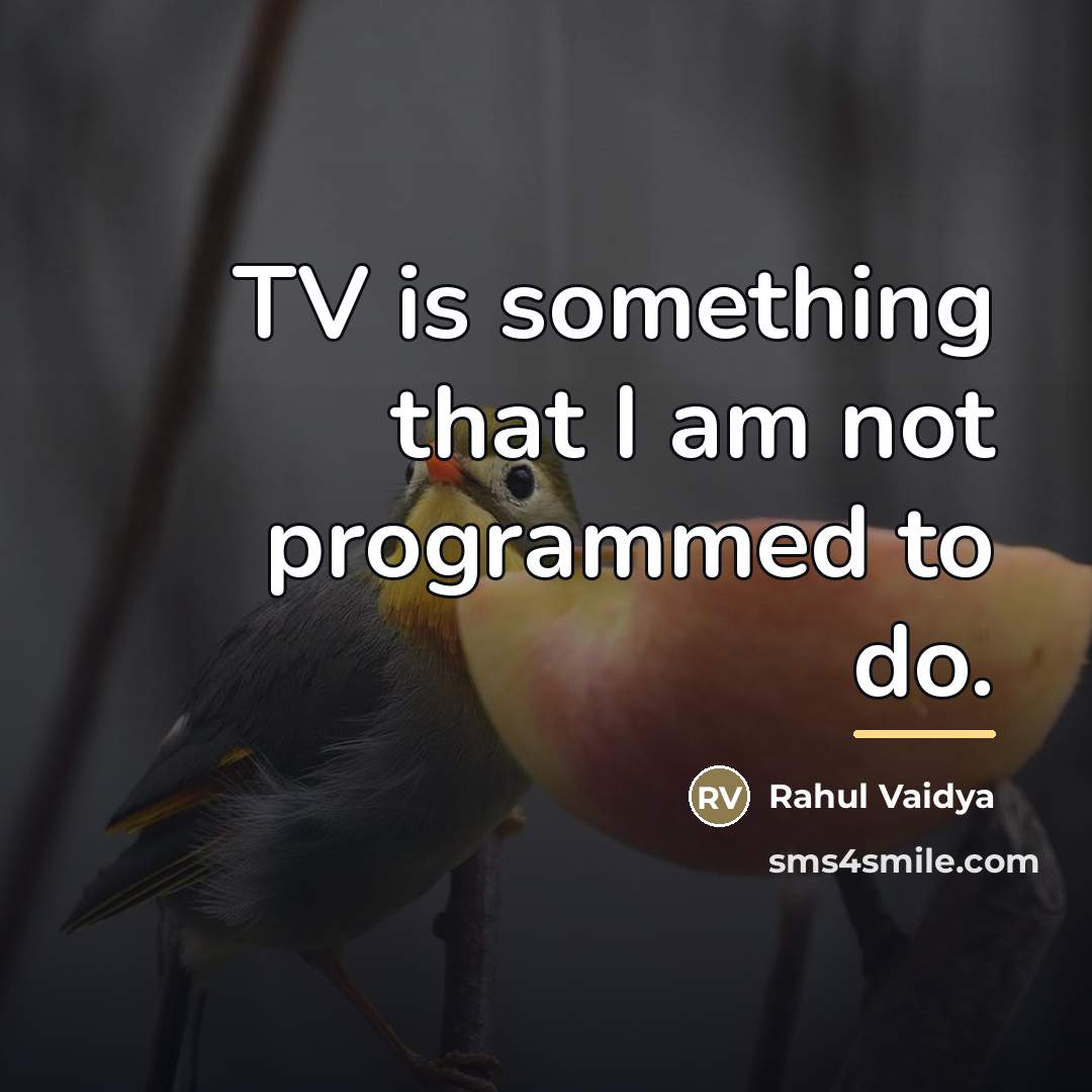 “TV is something that I am not programmed to do.…” quote by Rahul Vaidya