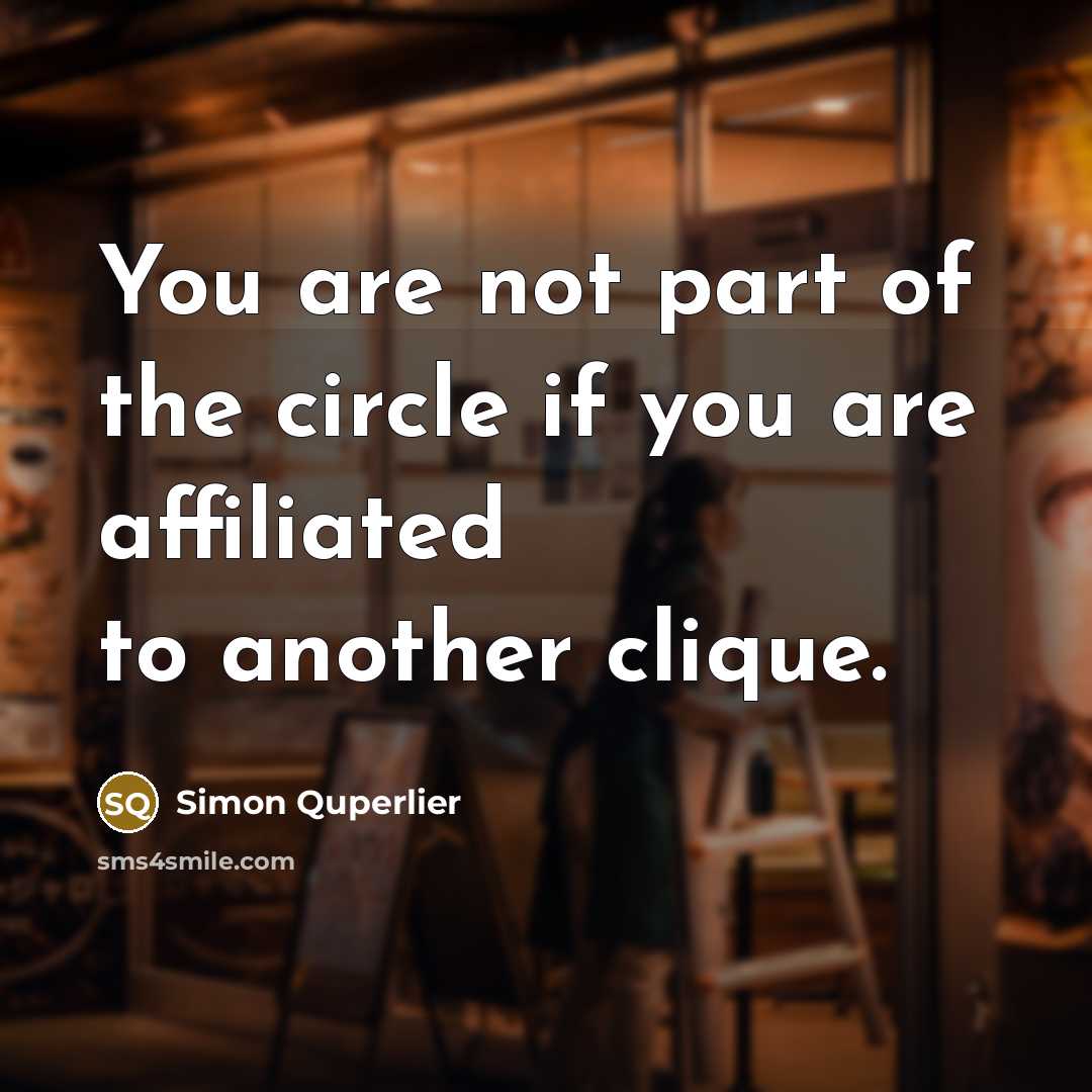 “You are not part of the circle if you are…” quote by Simon Quperlier