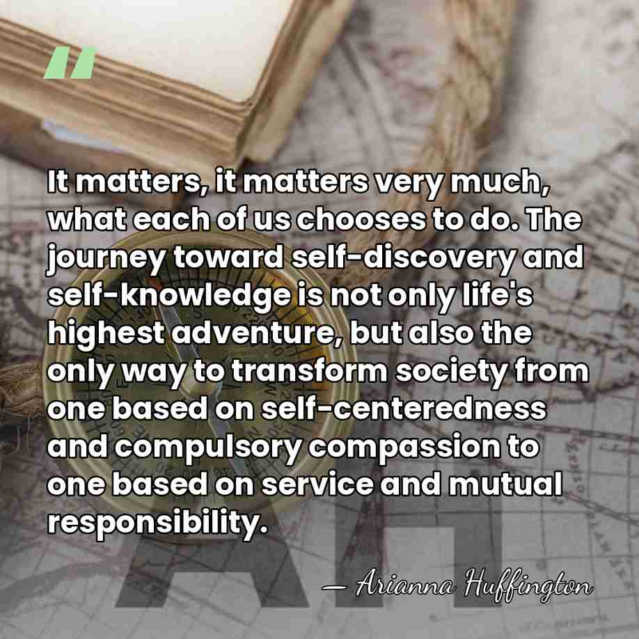 It matters, it matters very much, what each of us chooses to&hellip; - Arianna Huffington