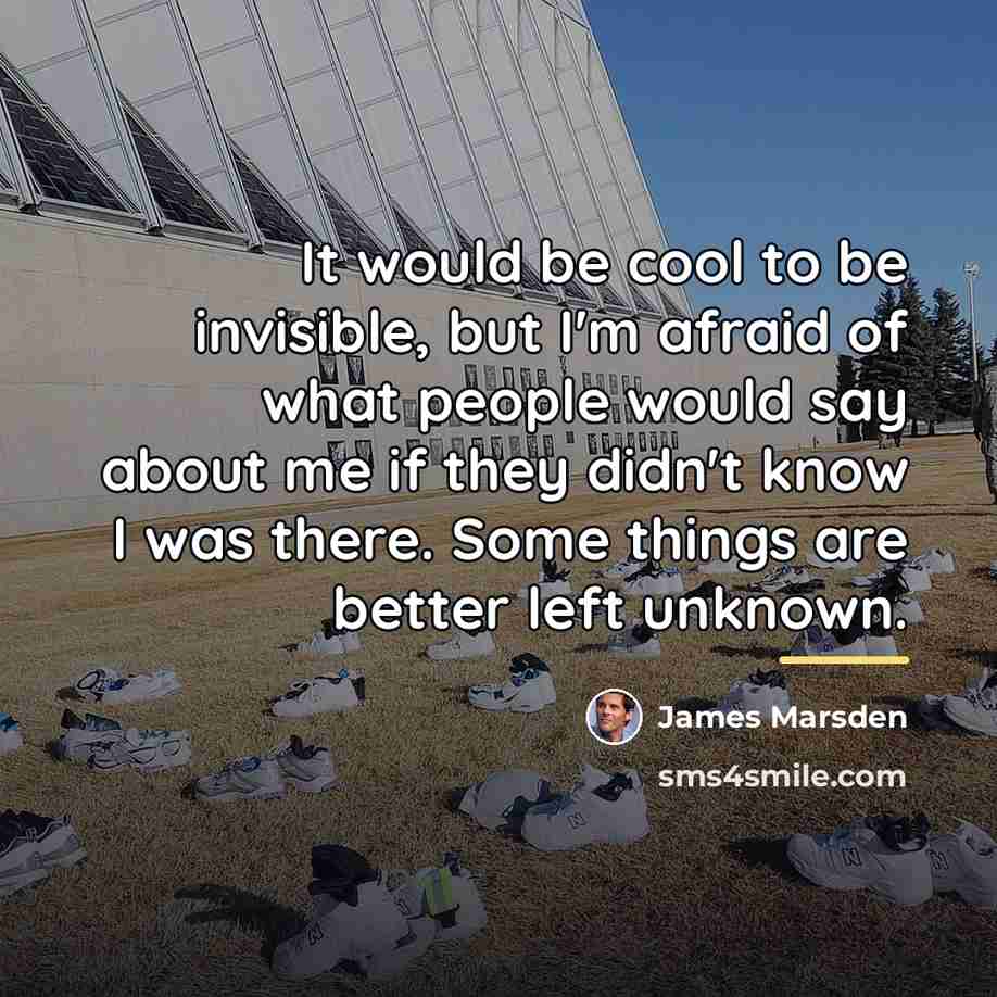 “It would be cool to be invisible, but I'm afraid…” quote by James Marsden