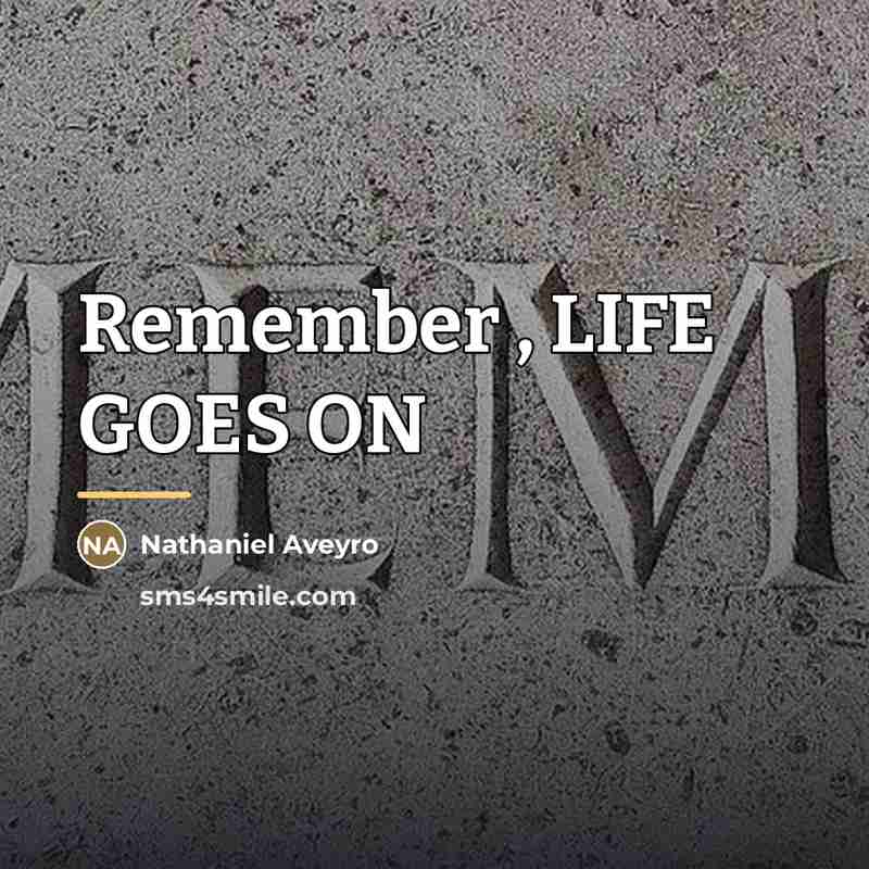 “Remember , LIFE GOES ON…” quote by Nathaniel Aveyro