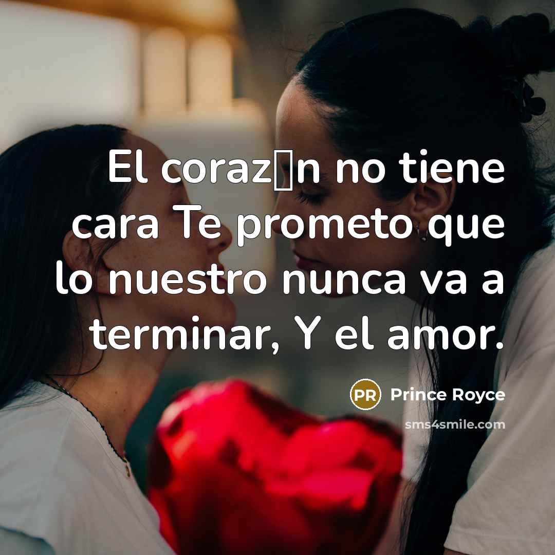 “El coraz�n no tiene cara Te prometo que lo nuestro…” quote by Prince Royce