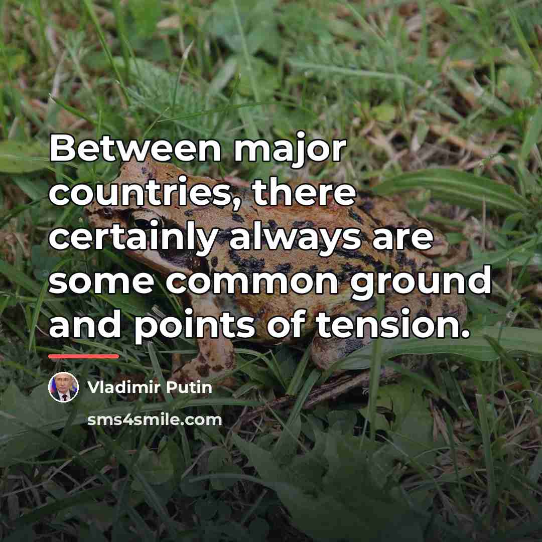 “Between major countries, there certainly always are some common ground…” quote by Vladimir Putin