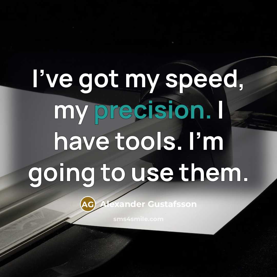 “I've got my speed, my precision. I have tools. I'm…” quote by Alexander Gustafsson