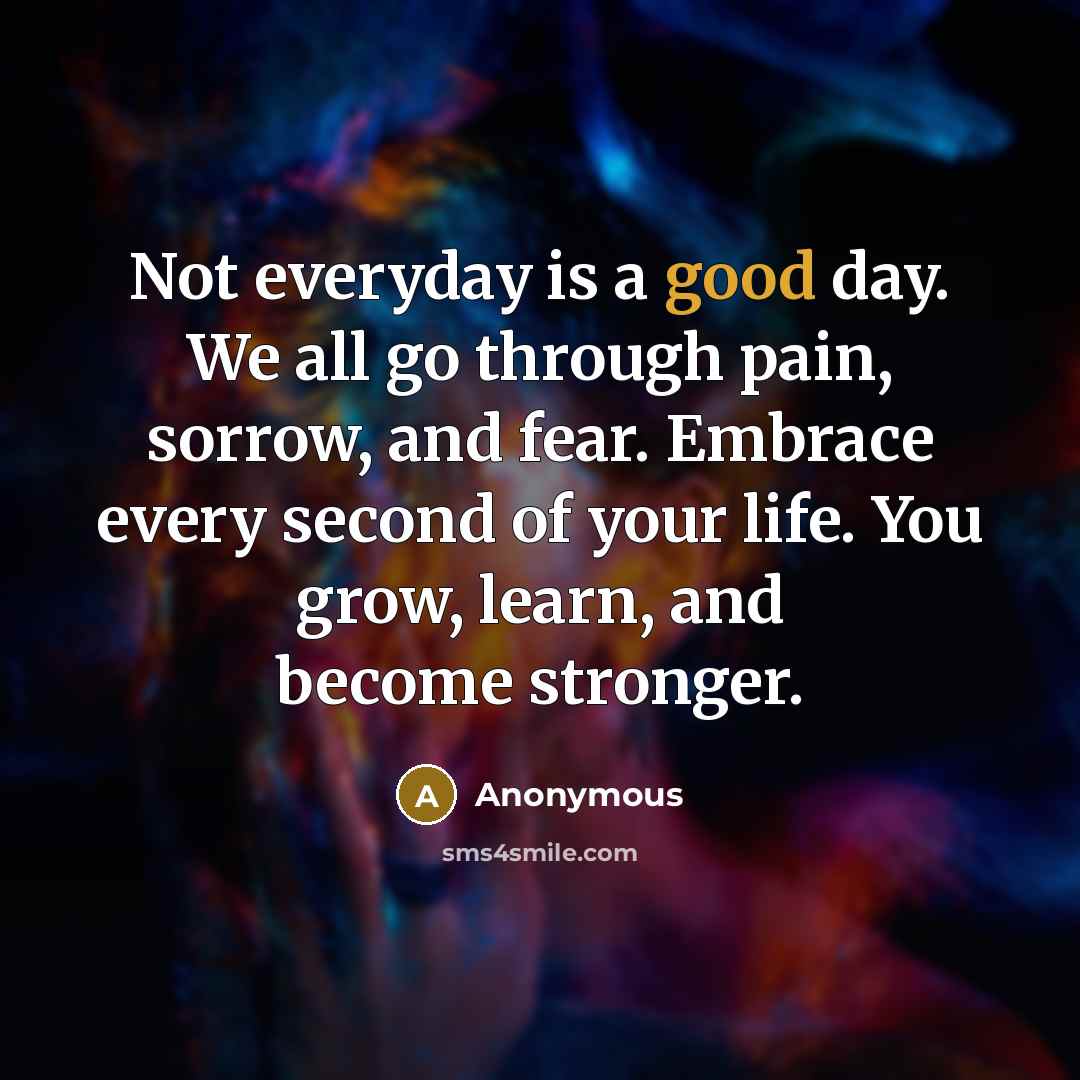 “Not everyday is a good day. We all go through…” quote by Anonymous