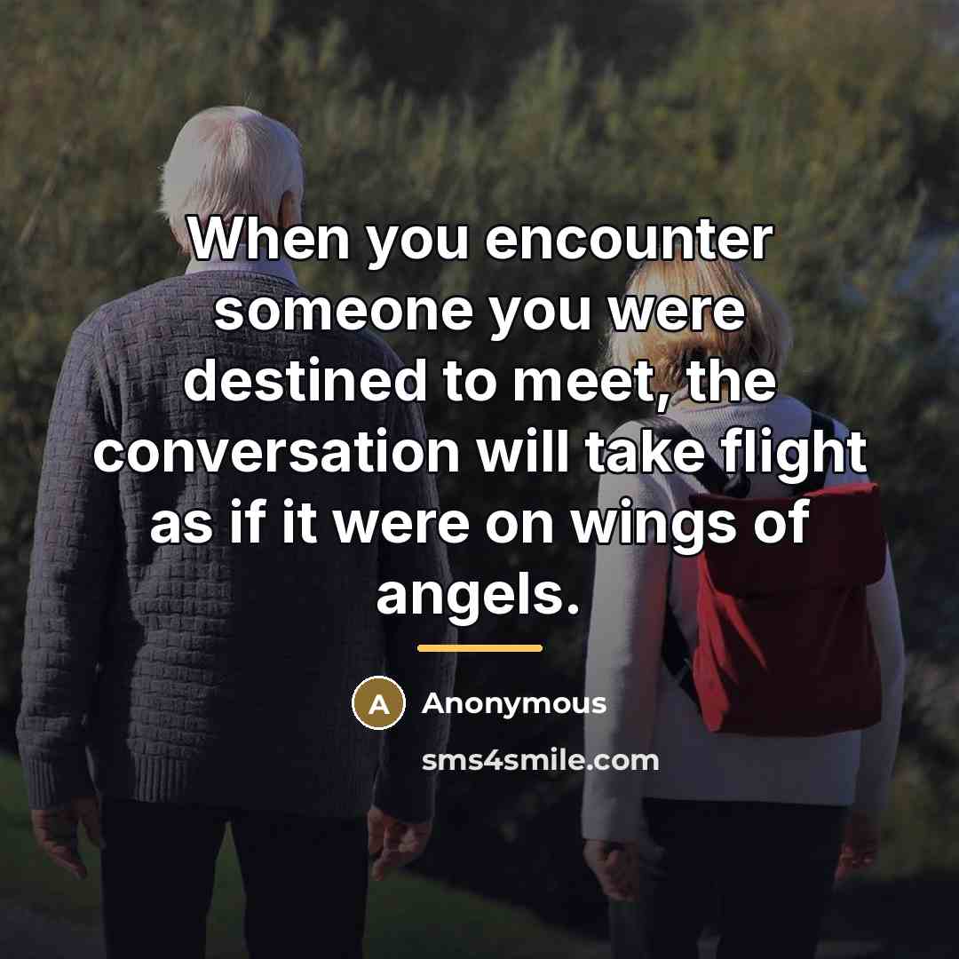 “When you encounter someone you were destined to meet, the…” quote by Anonymous