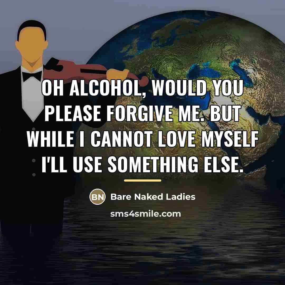 “Oh alcohol, would you please forgive me. But while I…” quote by Bare Naked Ladies