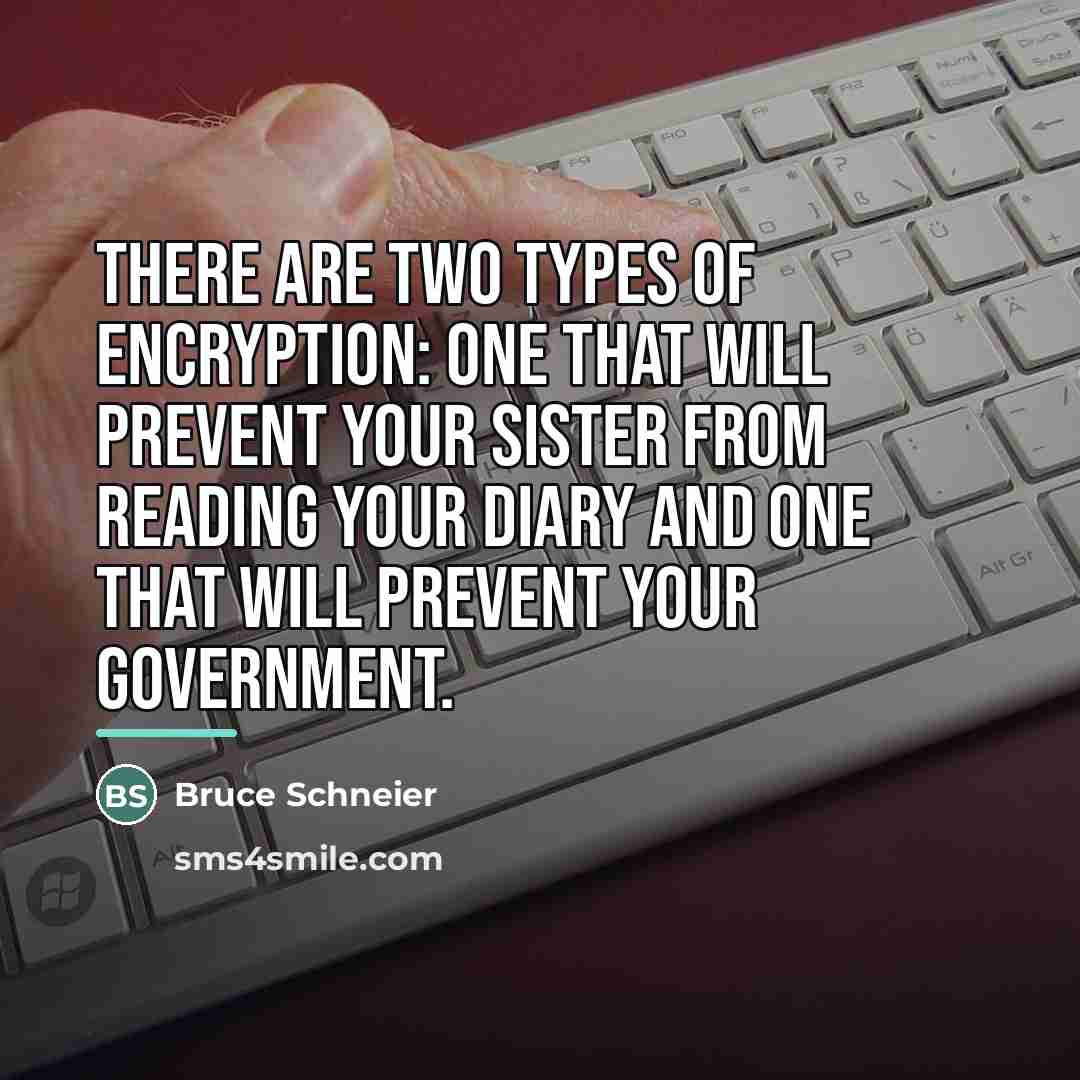 “There are two types of encryption: one that will prevent…” quote by Bruce Schneier