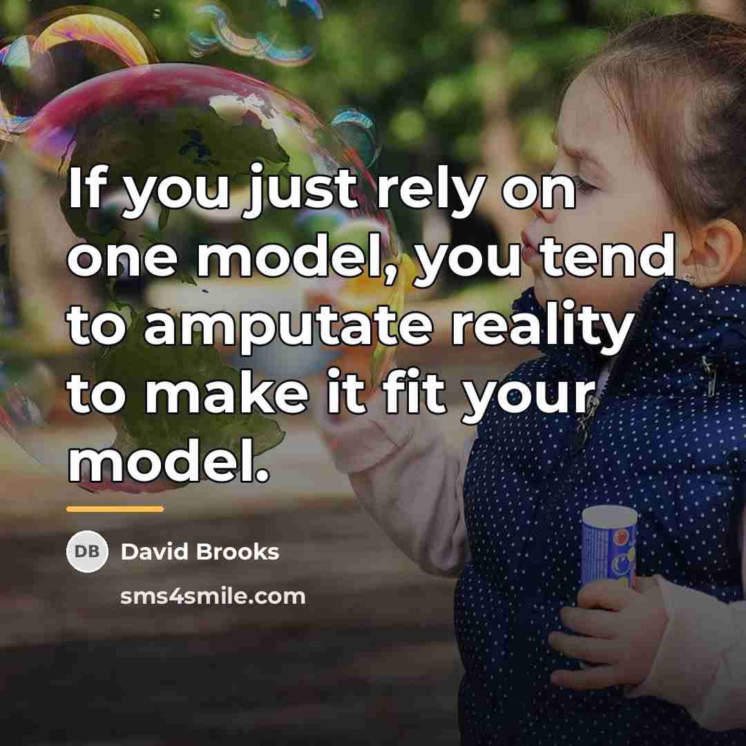 “If you just rely on one model, you tend to…” quote by David Brooks