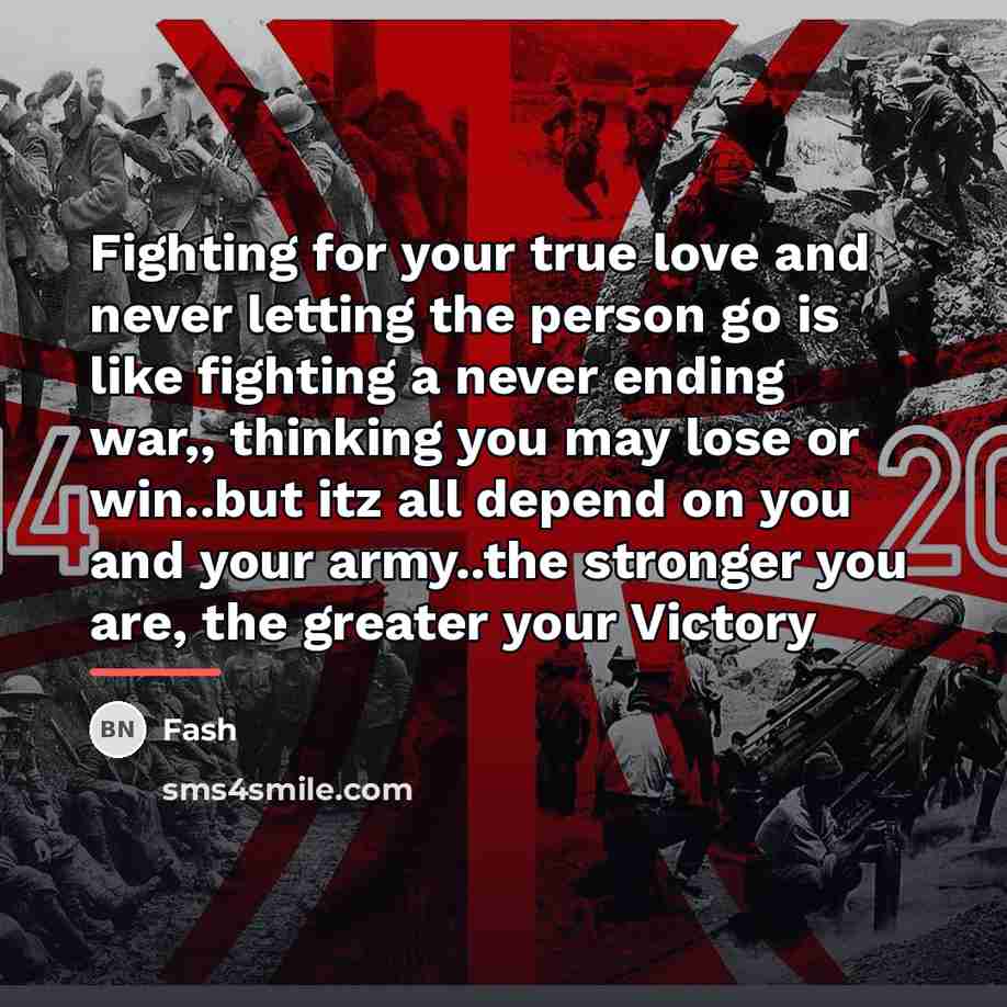 “Fighting for your true love and never letting the person…” quote by Fash