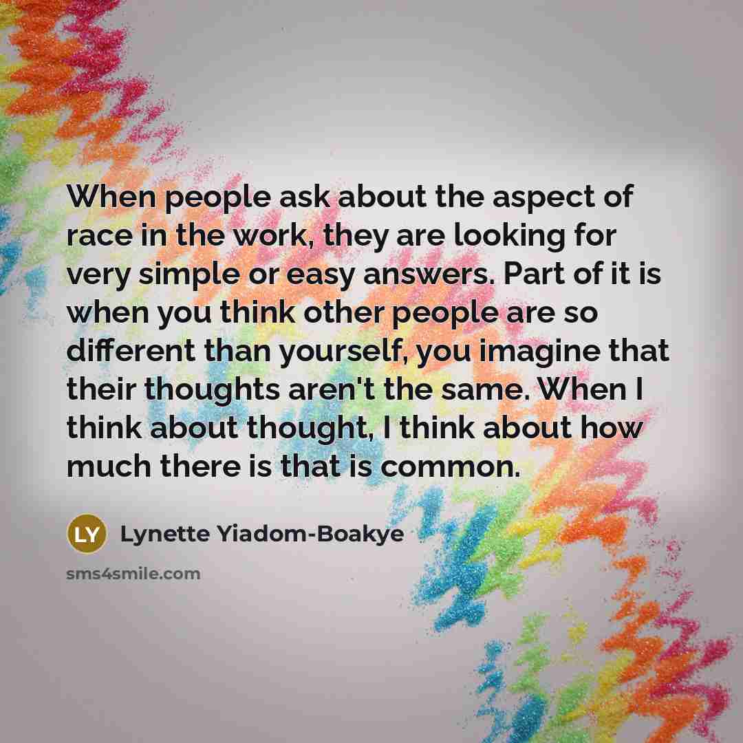 “When people ask about the aspect of race in the…” quote by Lynette Yiadom-Boakye