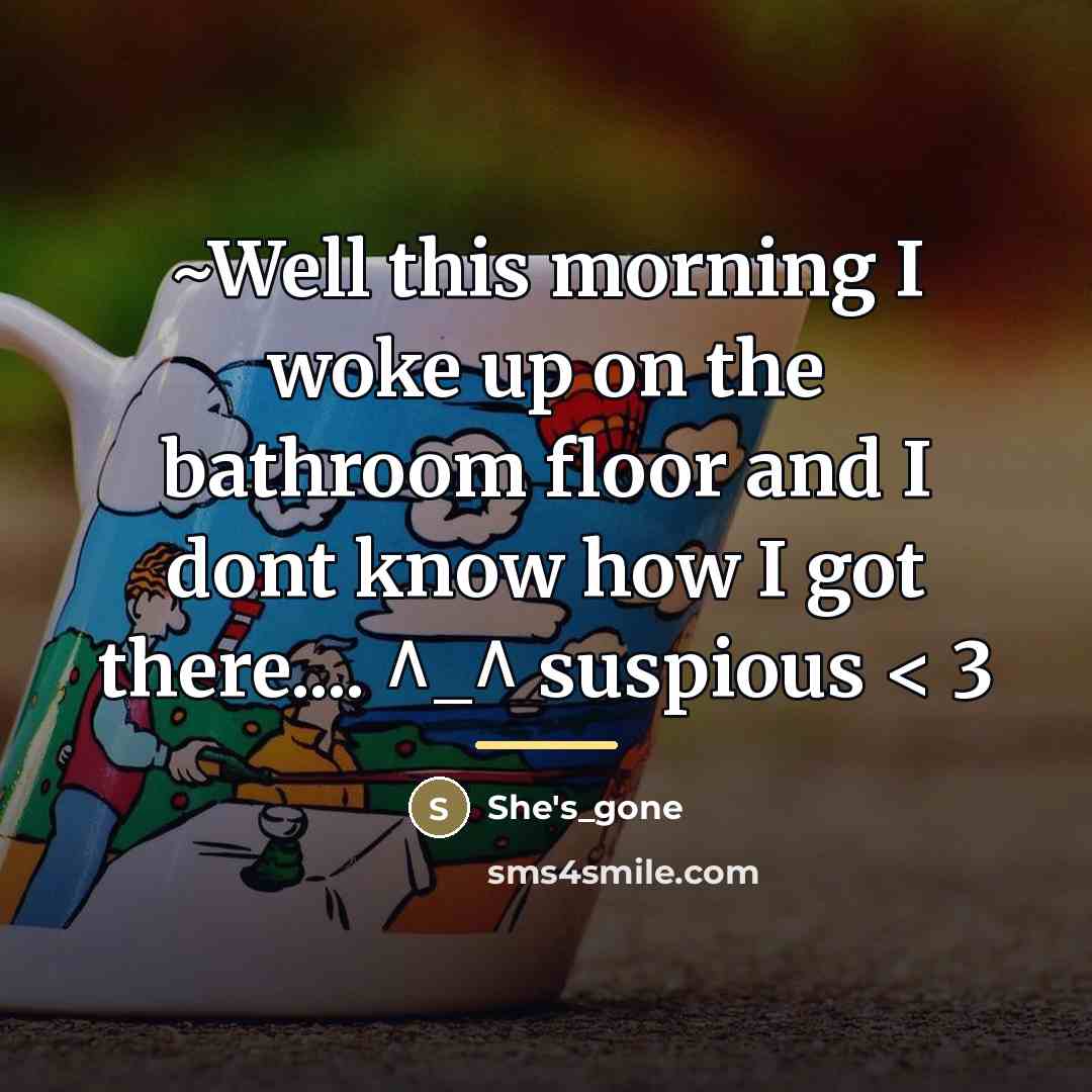 “~Well this morning I woke up on the bathroom floor…” quote by She's_gone