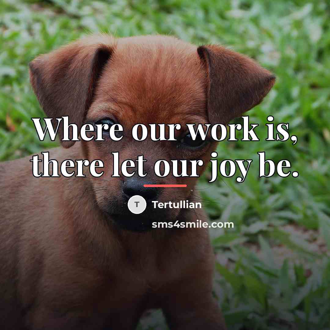 “Where our work is, there let our joy be.…” quote by Tertullian