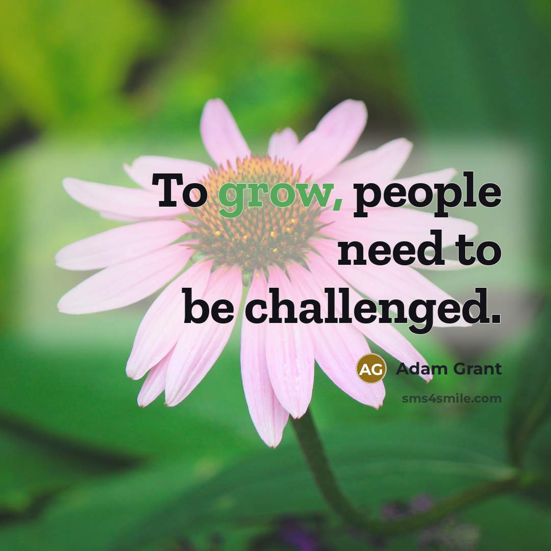 “To grow, people need to be challenged.…” quote by Adam Grant